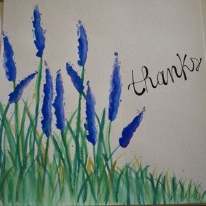 Lavender, “thank you” watercolor painting
